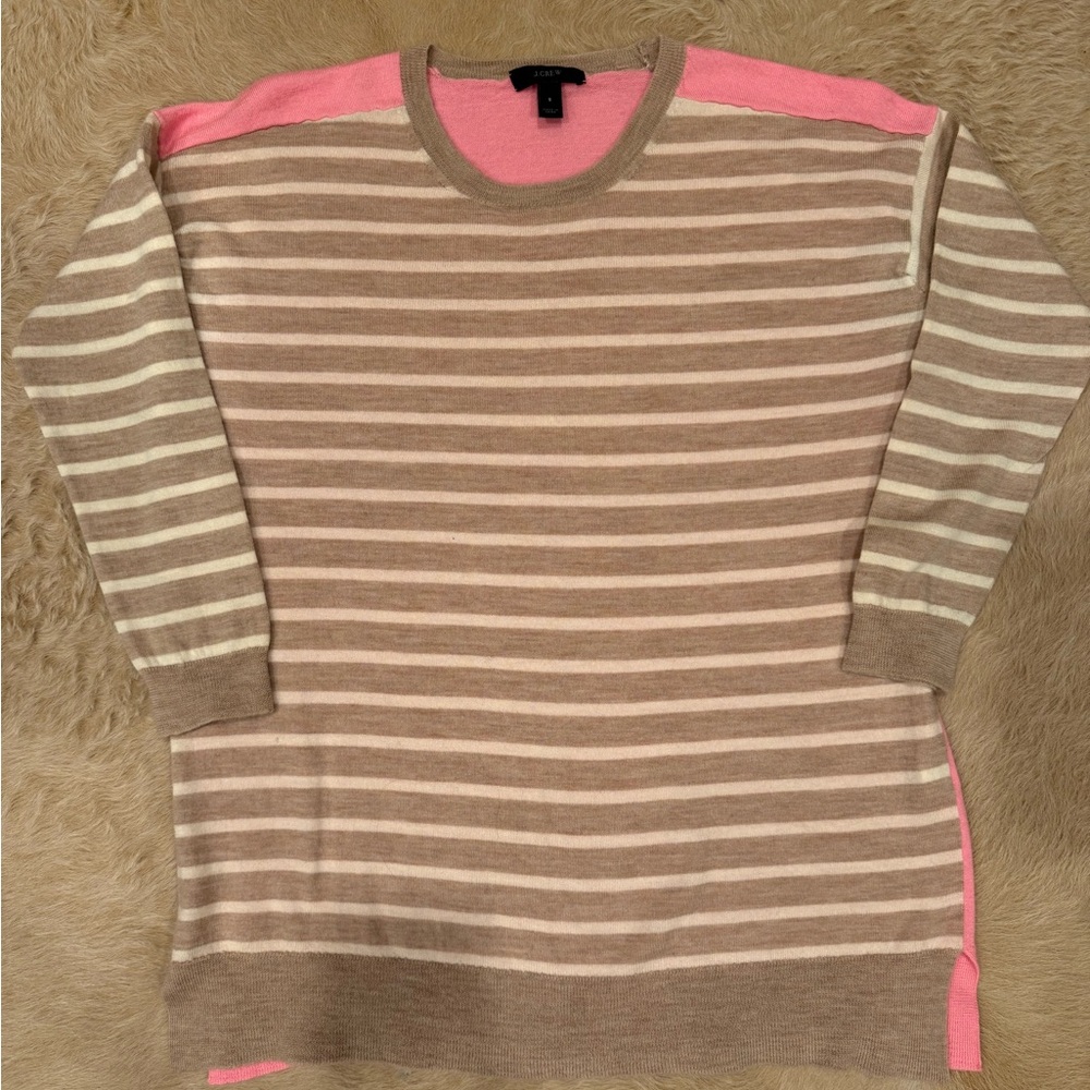 J. Crew Merino wool color blocked Striped Sweater